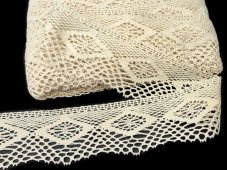 Cotton bobbin lace 82276, width 85 mm, ecru