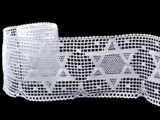 Cotton bobbin lace 75138, width 95 mm, white