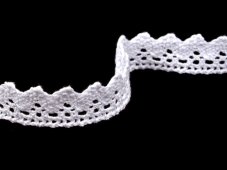 Cotton bobbin lace 75260, width 22 mm, white