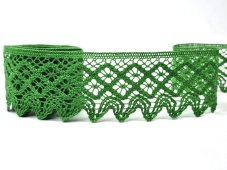 Cotton bobbin lace 75234, width 54 mm, grass green
