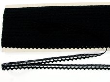 Cotton bobbin lace 75397, width 9 mm, black
