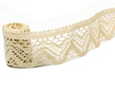 Cotton bobbin lace 75301, width 58 mm, ecru