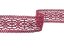 Cotton bobbin lace insert 75038, width 52 mm, cranberry