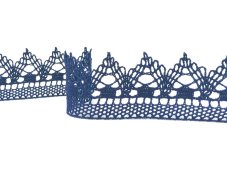 Cotton bobbin lace 75145, width 50 mm, dark blue