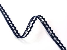 Cotton bobbin lace 75397, width 9 mm, dark blue