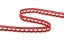 Cotton bobbin lace 73012, width 10 mm, cranberry