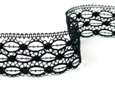 Cotton bobbin lace 81599, width 42 mm, black