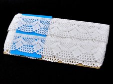 Cotton bobbin lace 75098, width 45 mm, white