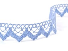 Cotton bobbin lace 75220, width 33 mm, sky blue