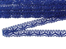 Cotton bobbin lace 75395, width 16 mm, dark blue