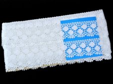 Cotton bobbin lace 82099, width 35 mm, white