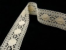 Cotton bobbin lace insert 75249, width 48 mm, ecru