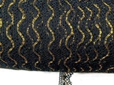 Cotton bobbin lace 75416, width 27 mm, black/ Lurex gold