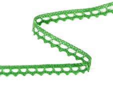 Cotton bobbin lace 75397, width 9 mm, grass green