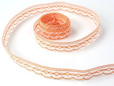 Paličkovaná  krajka 81215 (bílá/sytě oranžová)