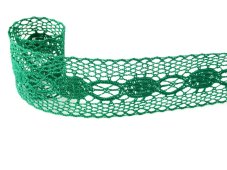 Cotton bobbin lace insert 75249, width 48 mm, light green