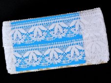 Cotton bobbin lace 81681, width 47 mm, white