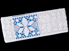 Cotton bobbin lace 75422, width 85 mm, white