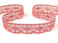 Cotton bobbin lace 82338, width 35 mm, rose
