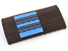 Cotton bobbin lace 82152, width 23 mm, dark brown