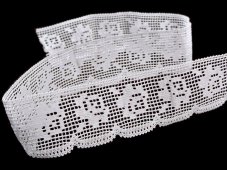 Cotton bobbin lace 81076 white