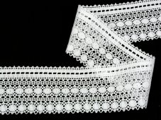 Cotton bobbin lace 82240, width 50 mm, white