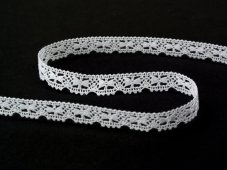 Cotton bobbin lace 73011, width 10 mm (100% PESs clean white)