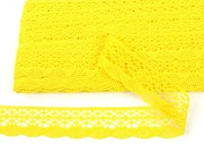Cotton bobbin lace 75077, width 32 mm, light yellow
