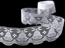 Cotton bobbin lace 75176, width 42 mm, white