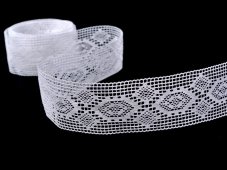 Cotton bobbin lace insert 75166, width 40 mm, white