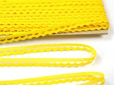 Cotton bobbin lace 75397, width 9 mm, yellow