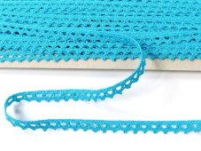 Cotton bobbin lace 75361, width 9 mm, turquoise