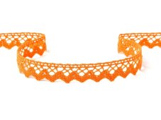 Cotton bobbin lace 75259, width 17 mm, rich orange