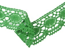 Cotton bobbin lace 75032, width 45 mm, grass green
