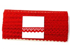 Cotton bobbin lace 75259, width 17 mm, red
