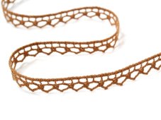 Cotton bobbin lace 82195, width 10 mm, terracotta