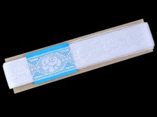 Cotton bobbin lace 75513, width 50 mm, white
