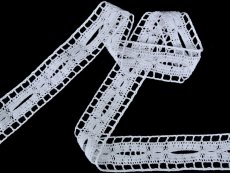 Cotton bobbin lace 75515, width 35 mm, white