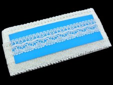 Linen bobbin lace 75202, width 30 mm, cream
