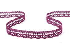 Cotton bobbin lace 82184, width 13 mm, violet