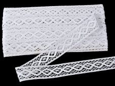 Cotton bobbin lace insert 75250, width 31 mm, white