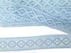 Cotton bobbin lace insert 75250, width 31 mm, light blue