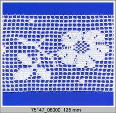 Cotton bobbin lace insert 75147, width 125 mm, white