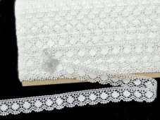 Cotton bobbin lace 81014, width 17 mm, OFF white