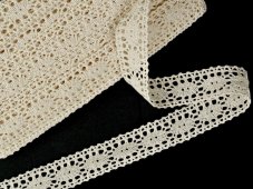 Cotton bobbin lace insert 75372, width 28 mm, ecru