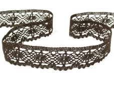 Cotton bobbin lace 82338, width 35 mm, dark brown