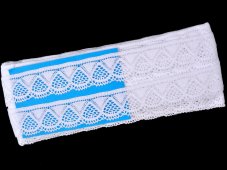 Cotton bobbin lace 75552, width 30 mm, white