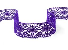 Cotton bobbin lace 75032, width 45 mm, purple