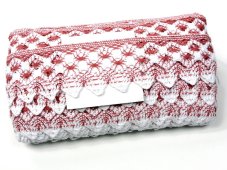 Cotton bobbin lace 75293, width 68 mm, rose/ white