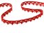 Cotton bobbin lace 75535, width 12 mm, light wine